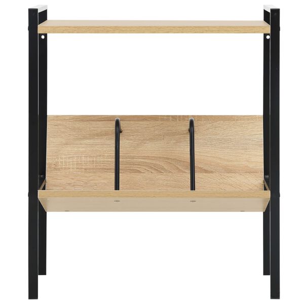vidaXL Boekenkast 2 schappen 52x28x59 cm bewerkt hout zwart en eiken