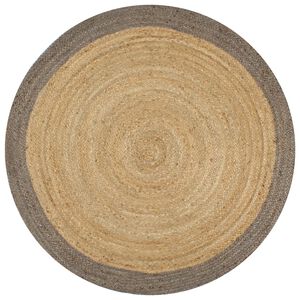 vidaXL Vloerkleed handgemaakt met grijze rand 90 cm jute