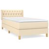 vidaXL Boxspring met matras stof cr&egrave;mekleurig 100x200 cm