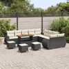 vidaXL Tuinbankenset 14 pcs Zwart poly rattan