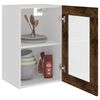 vidaXL Wandkast Lyon 40x31x60 cm glas en bewerkt hout gerookt eikenkleurig