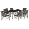 vidaXL 7-delige Tuinset met kussens poly rattan grijs