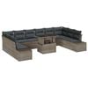 vidaXL Tuin Sofa Set met kussen met opslag 11 pcs Grijs