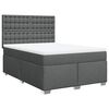 vidaXL Boxspring met matras stof donkergrijs 160x200 cm