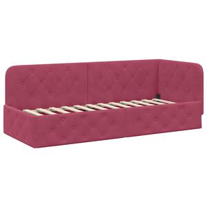 vidaXL Hoekbedframe Wijnrood 80 x 200 cm Fluweel