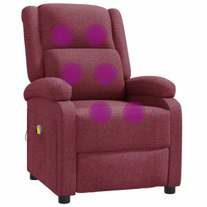 vidaXL Massagestoel stof wijnrood