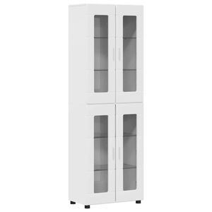 vidaXL Hoge kast FLORIN Hoogglans wit 60 x 35 x 182 cm Bewerkt hout