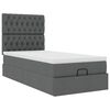 vidaXL Ottoman bed met matras en LED's 90x190cm stof donkergrijs