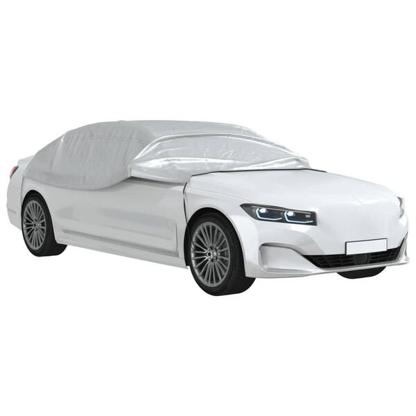 vidaXL Autohoes half met haken XL zilverkleurig