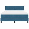 vidaXL LED Box Spring Bed met matras Donkerblauw 160 x 200 cm Fluweel
