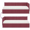 vidaXL Hoekbedframe met Matras met hoofdeinde 2 pcs Grijs Fluweel