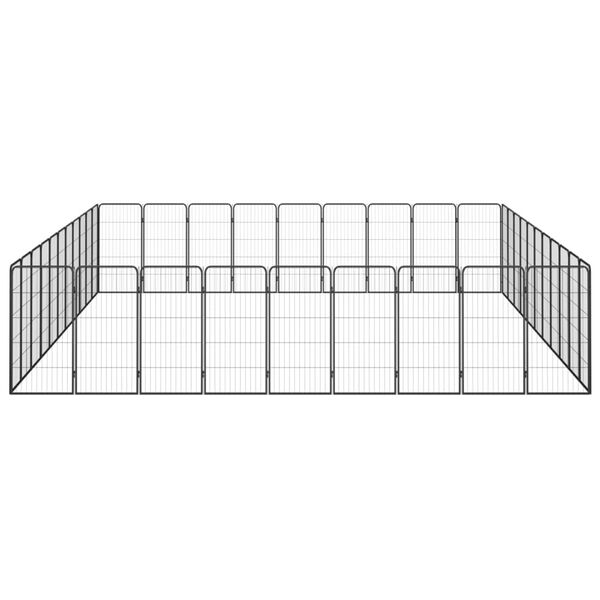 vidaXL Hondenkennel 40 panelen 50 x 100 cm gepoedercoat staal zwart