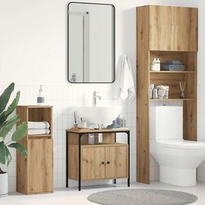 vidaXL Wastafelkast 60x30x60 cm spaanplaat ambachtelijk eikenkleurig