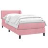 vidaXL Boxspring met matras fluweel roze 100x210 cm