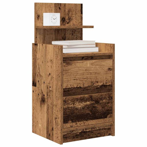 vidaXL Nachtkastjes met 2 lades 2 st 38x34x80 cm oud hout