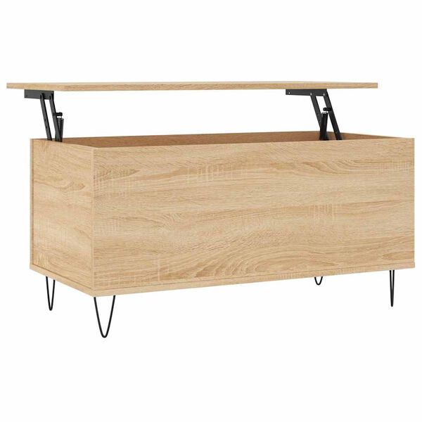 vidaXL Salontafel 90x44,5x45 cm bewerkt hout sonoma eikenkleurig