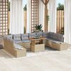 vidaXL Tuin Sofa Set met opslag 11 pcs Beige Poly riet