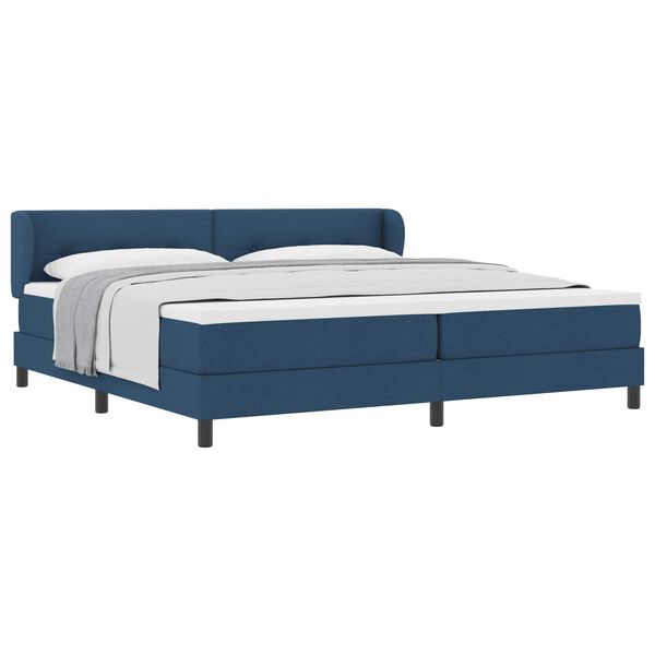 vidaXL Boxspringbed met matras met hoofdeinde Blauw 200 x 200 cm Stof