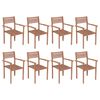vidaXL Tuinstoelen 8 st stapelbaar massief teakhout