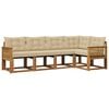 vidaXL Buiten bankenset met kussen 5 pcs Natuurlijk en Beige