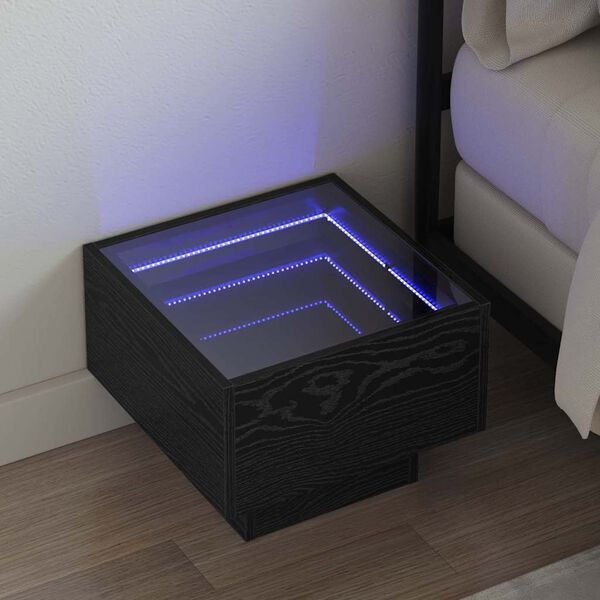 vidaXL Salontafel Zwart Eiken 40 x 40 x 30 cm Bewerkt hout