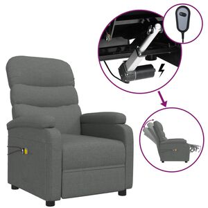 vidaXL Massagestoel elektrisch stof donkergrijs