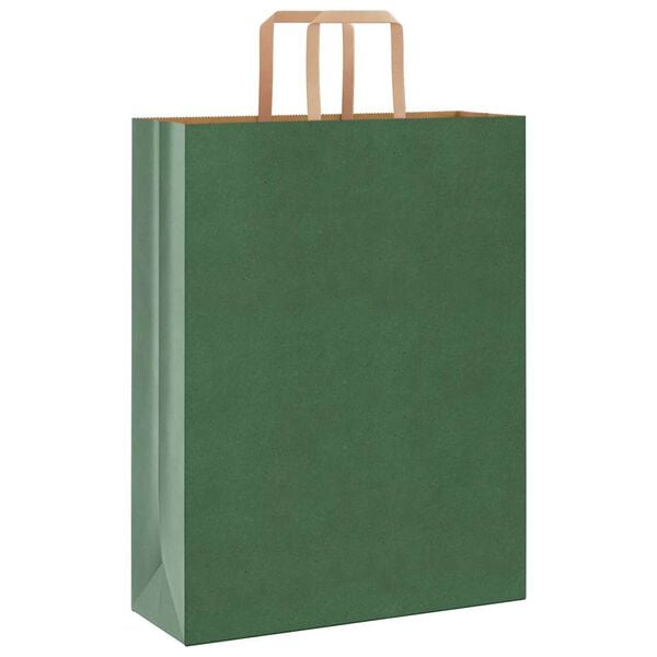 vidaXL Papieren zakken 250 st met hengsels 32x12x42 cm groen