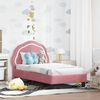 vidaXL Peuterbedframe met hoofdbord Roze 70 x 140 cm Fluweel