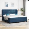 vidaXL Boxspring bed met matras met hoofdeinde Blauw 200 x 200 cm Stof