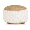 vidaXL Poef geweven/gebreid 50x35 cm jute katoen wit