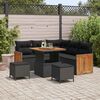 vidaXL Tuinbankenset met kussen 9 pcs Zwart poly rattan