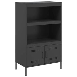 vidaXL Hoge kast 68x39x113 cm staal zwart
