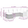 vidaXL 6-delige Loungeset met kussens poly rattan beige