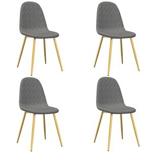 vidaXL Eetkamerstoelen 4 st fluweel lichtgrijs