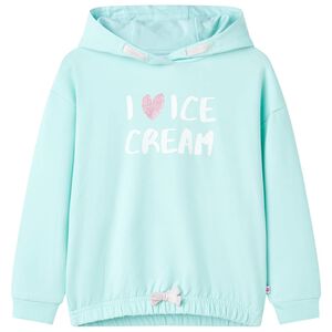 vidaXL Kindertrui met capuchon 104 lichtzeeblauw