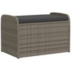 vidaXL Opbergbankje met kussen 80x51x52 cm poly rattan grijs