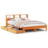vidaXL Bed met boekenkast zonder matras grenenhout wasbruin 150x200 cm