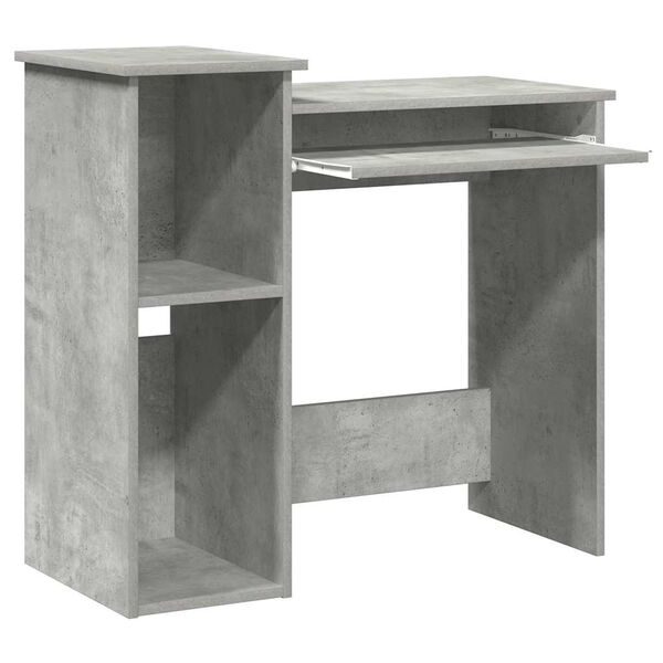 vidaXL Bureau met schappen 84x40x78 cm bewerkt hout betongrijs