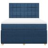 vidaXL Boxspring met matras stof blauw 140x200 cm
