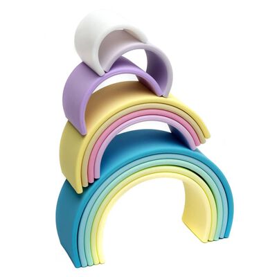 dëna 12-delige Speelgoedset Pastel regenboog siliconen