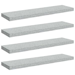 vidaXL Wandschappen zwevend 4 st 90x23,5x3,8 cm MDF betongrijs