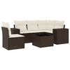 vidaXL 6-delige Loungeset met kussens poly rattan bruin