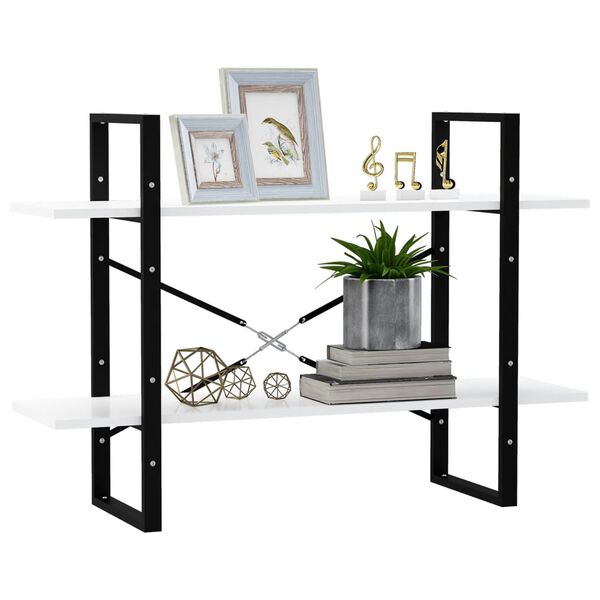 vidaXL Boekenkast met 2 schappen 100x30x70 cm spaanplaat wit