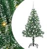 vidaXL Kunstmatige Kerstboom Sneeuw Gevlochten met LED Licht 150 cm