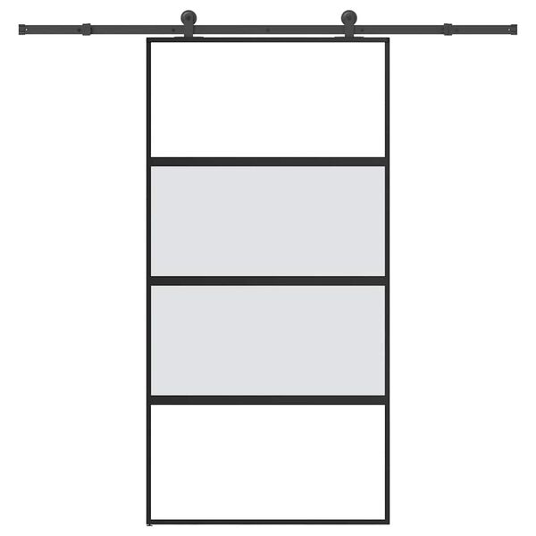 vidaXL Schuifdeur met beslag 102,5x205 cm gehard glas en aluminium