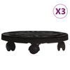 vidaXL Plantentrolleys met wielen 3 st 170 kg diameter 30 cm zwart