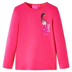 vidaXL Kindershirt met lange mouwen 104 felroze