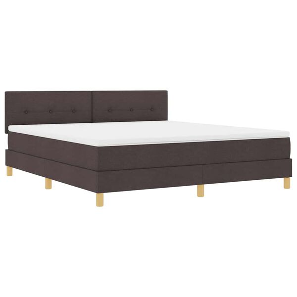 vidaXL Boxspringbed met kussen Donkerbruin 180 x 200 cm Stof