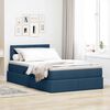 vidaXL Opbergbed met LED met matras met LED Blauw 120 x 200 cm Stof
