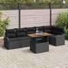 vidaXL Tuin Sofa Set met kussen 7 pcs Zwart